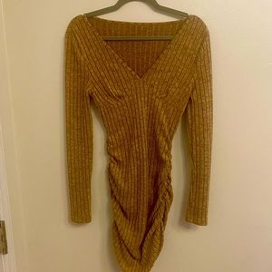 Shein long sleeve rouched dress